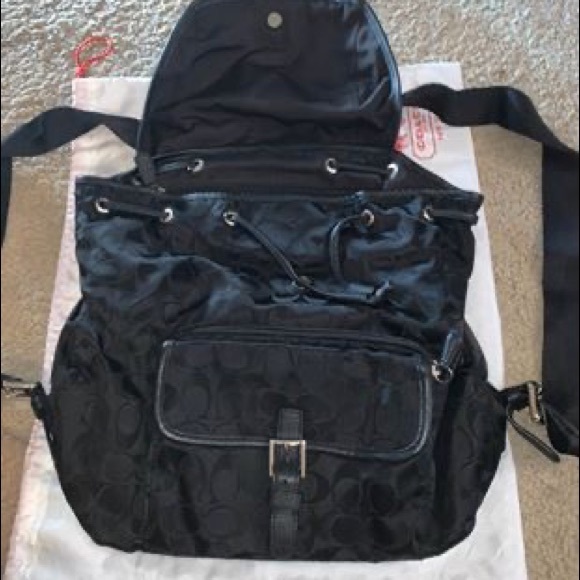 Nylon black coach backpack main image 4
